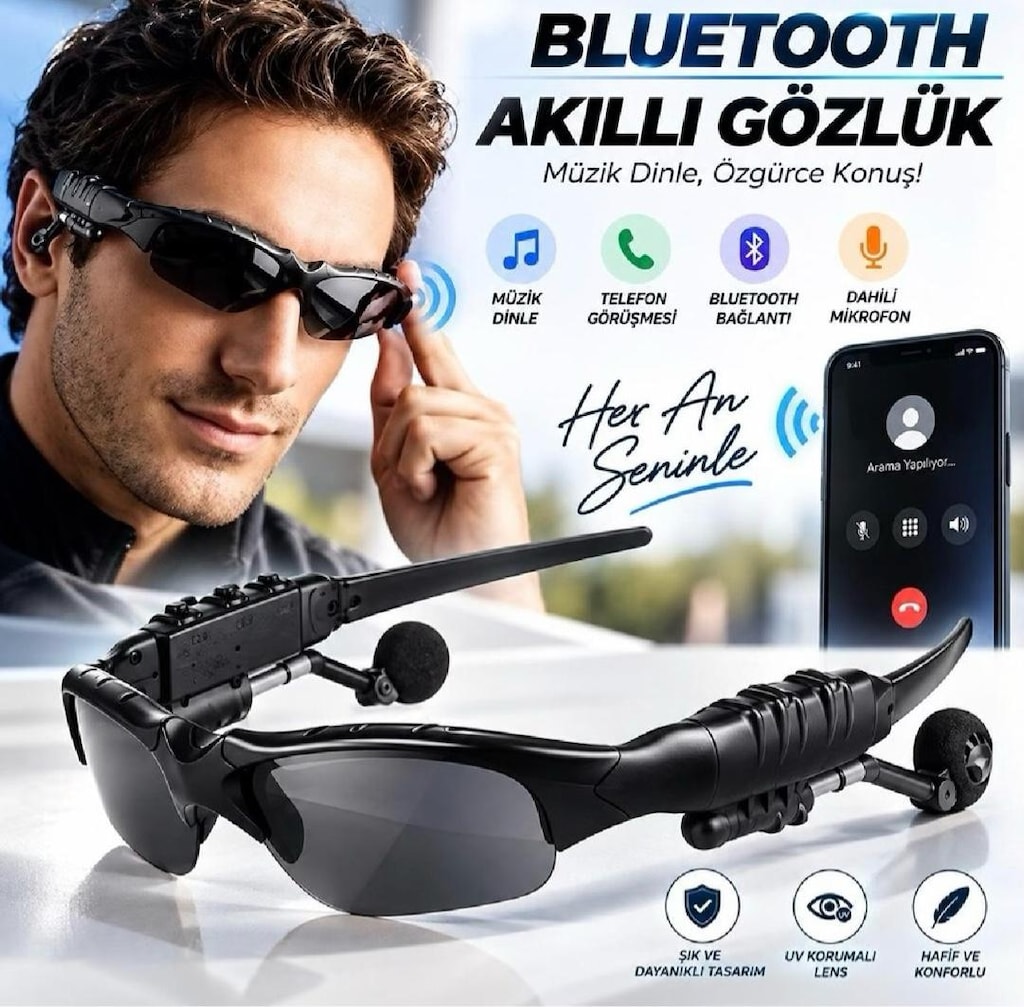 Bluetoothlu Gözlük & Müzik - Telefon Görüşmesi