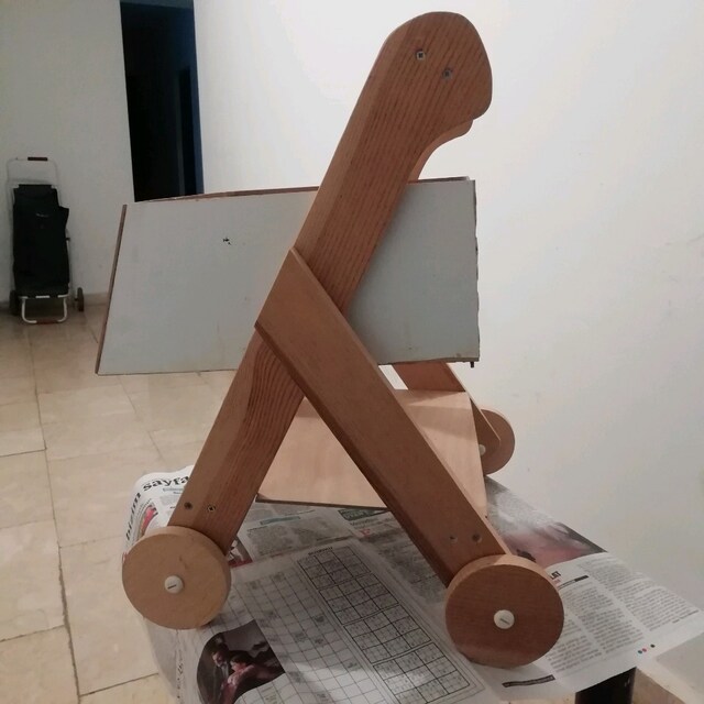 El emeği Ahşap bebek arabası