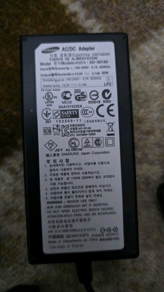Orjinal Samsung 14v iğne uç monitör adaptörü - 2