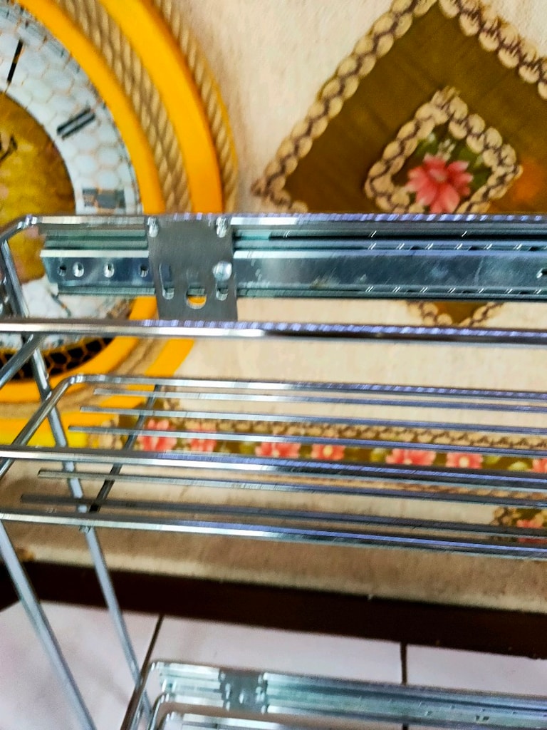 frenli/teleskopik raylı krom metal şişelik ve yağdanlık (veya dolap iç - 3