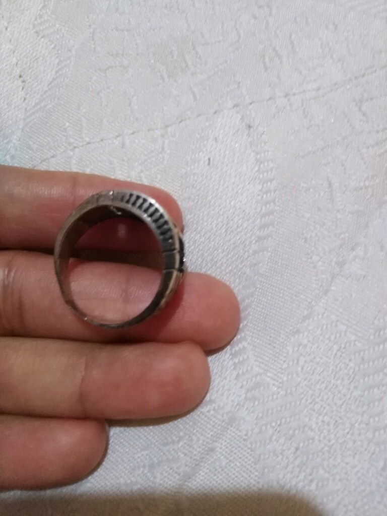 925 ayar gümüş erkek yüzük yanlarındaki taşları düştü - 6