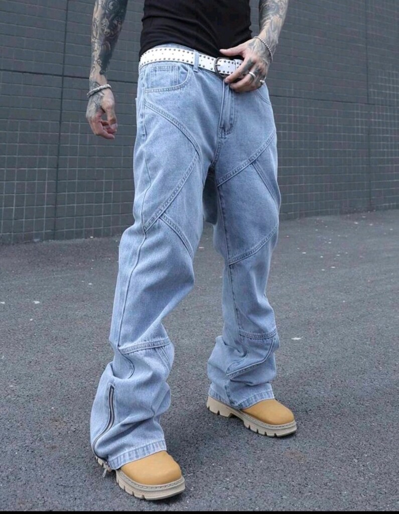 Baggy Fermuar Detaylı Manfinity Denim