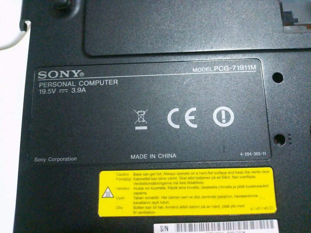 Sony vaio pcg 71911m kasa alt kapak ve parcalar - 4