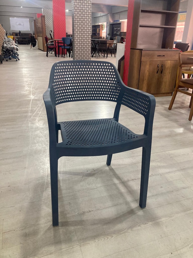 PLASTİK RATTAN SANDALYE DIŞ MEKAN BAHÇE BALKON TERAS CAFE KAHVE - 3