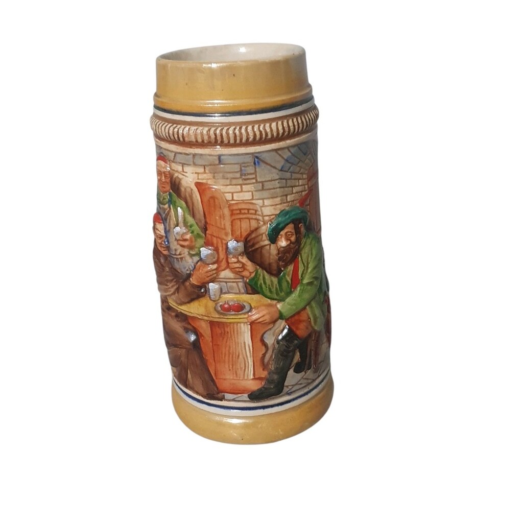 Vintage Alman Gofre Kabartmalı seramik tankart - 5