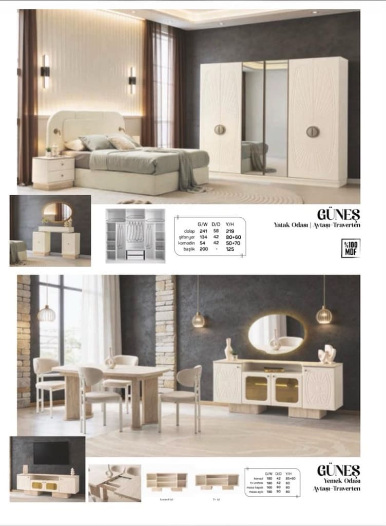 bohem mdf yatak odası takımı - 7