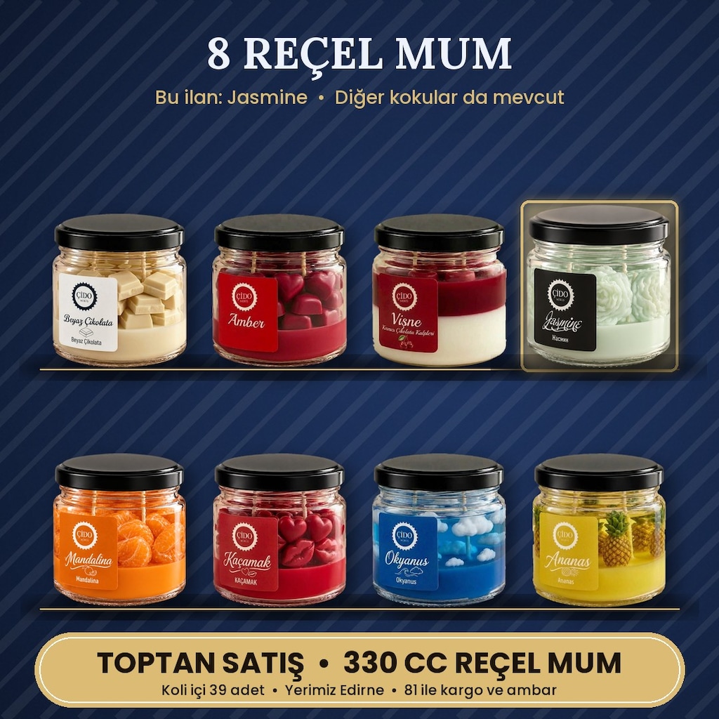 ÇİDO MİRİS JASMINE REÇEL MUM 330CC - TOPTAN - 3