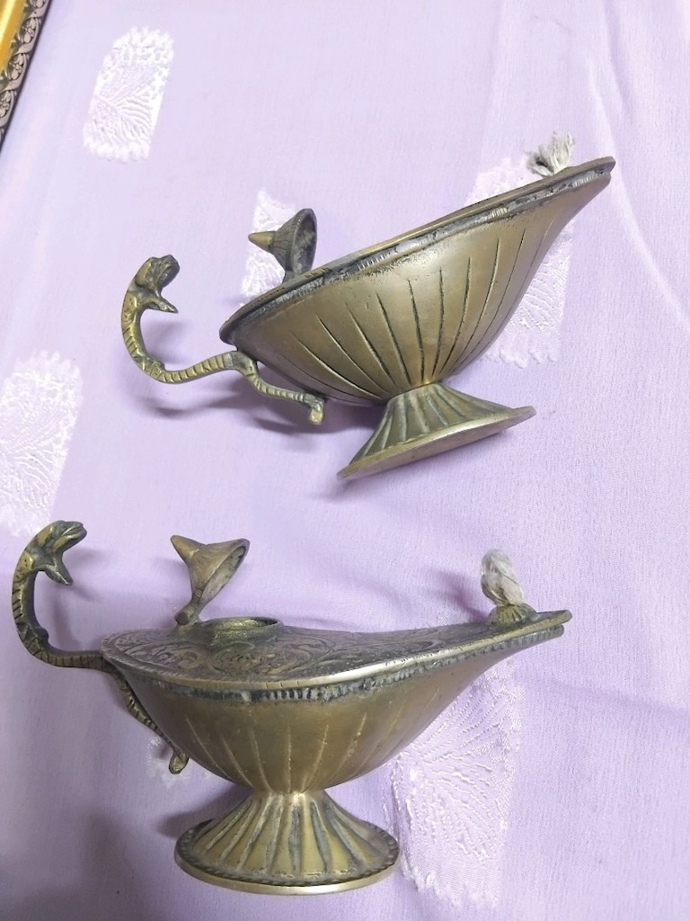 Antik Görünümlü Pirinç Lamba - 2