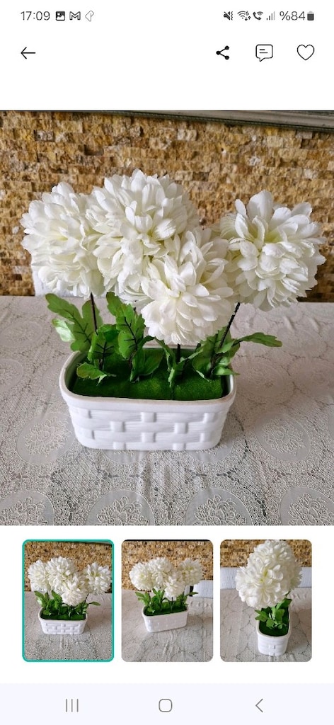 Beyaz Yapay Çiçek - 2