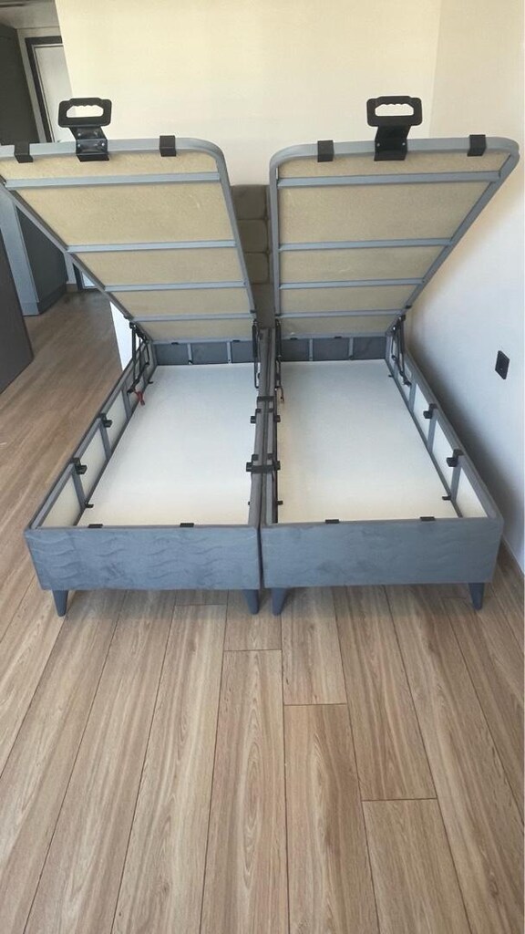 çift kişilik baza başlık pedli ortopedik yatak - 7