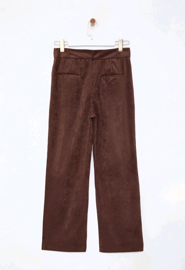 Kahverengi Kadife Wide Leg Pantolon XL 42 - 7