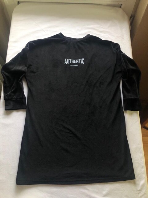 Siyah kadife kadın sweatshirt