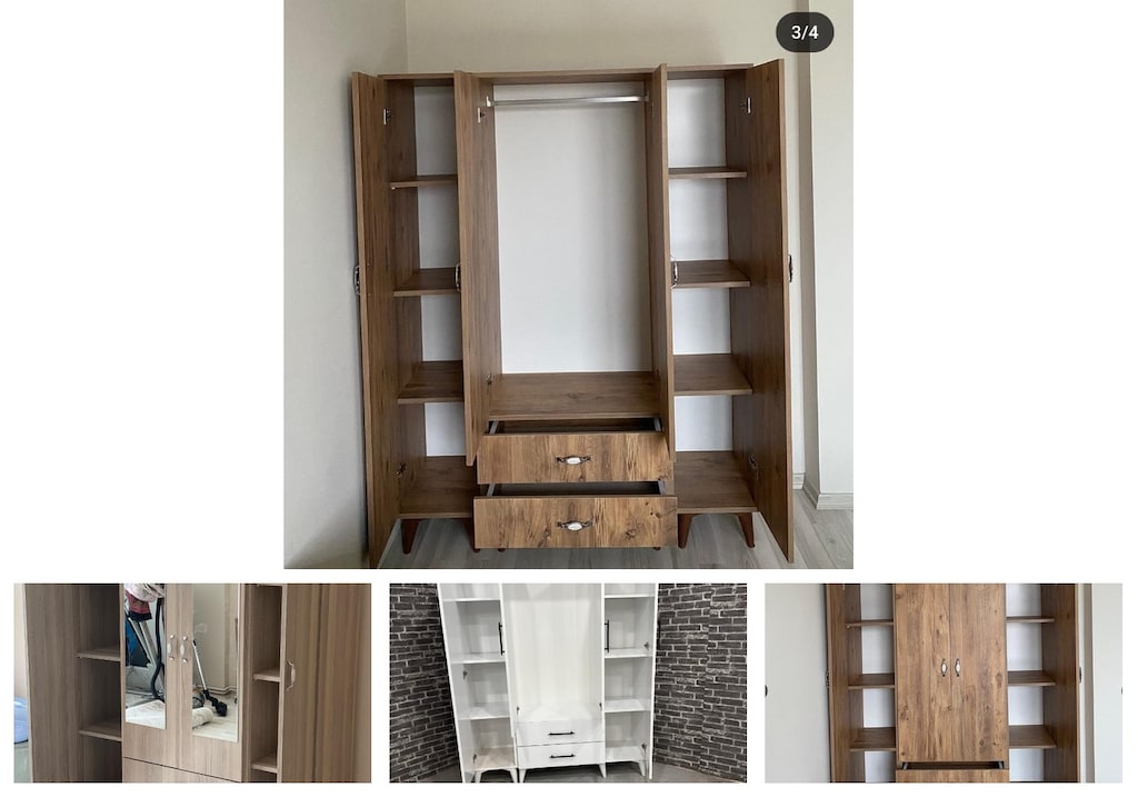 4 kapaklı elbise dolabı kqwncappkn - 4
