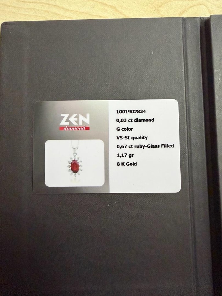 ZEN PIRLANTA YAKUT ALTIN KOLYE - 6