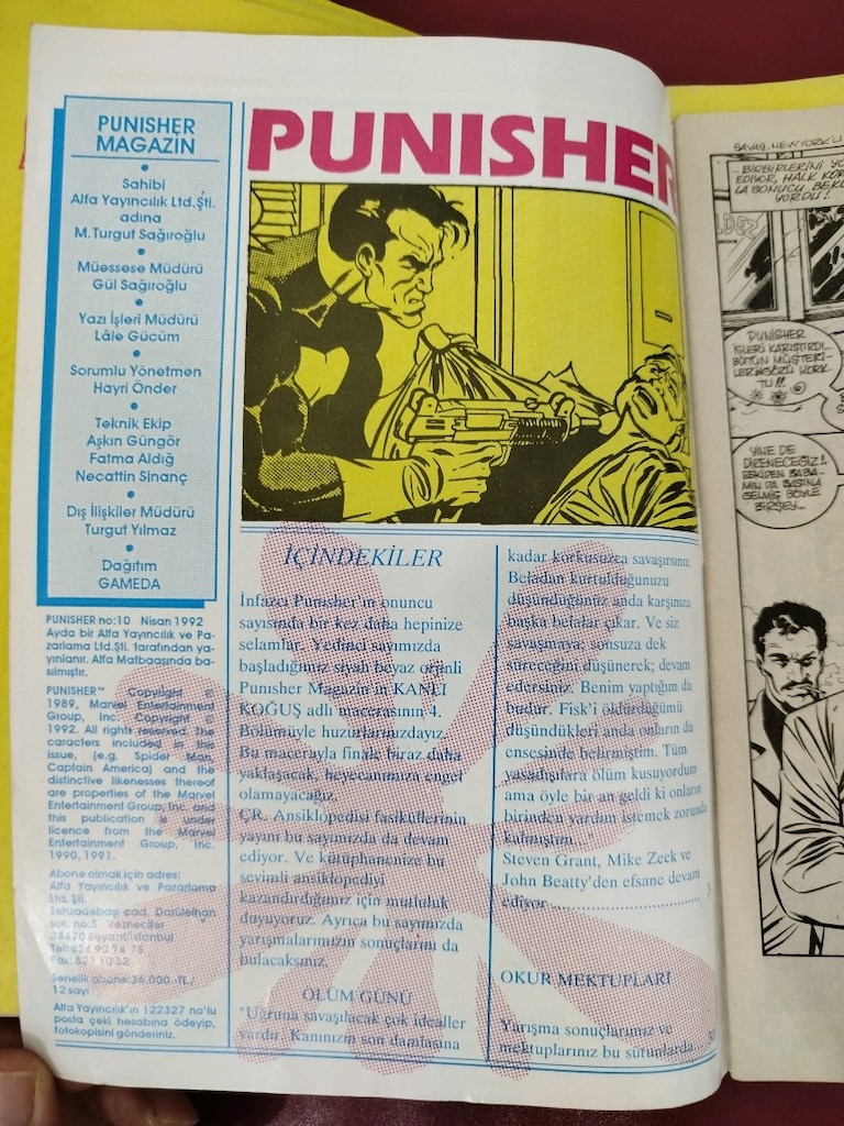 PUNİSHER, fasikül 1-18 takım, Alfa Yayınları,nadir - 9