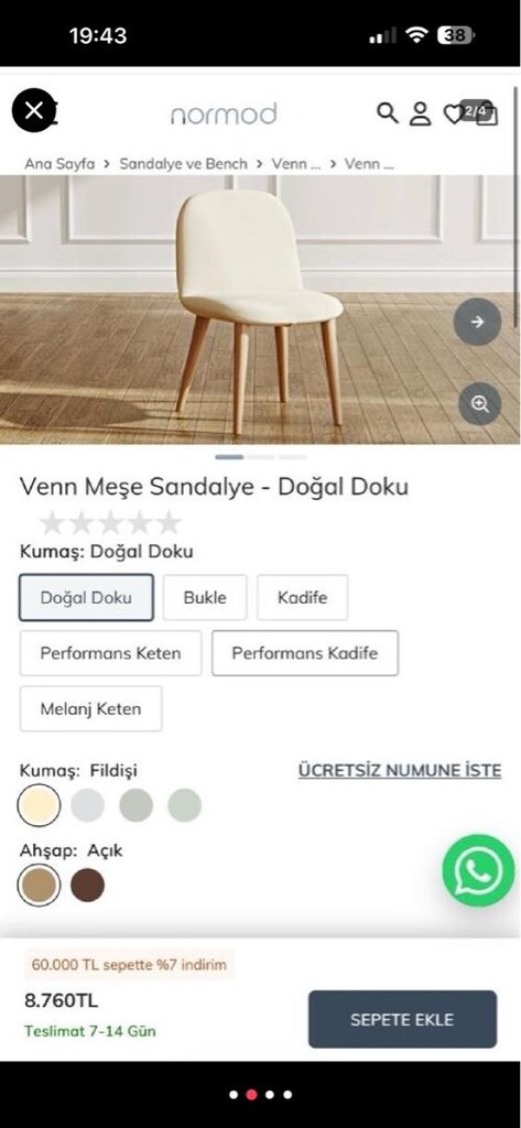 4lü normod sandalye - 2