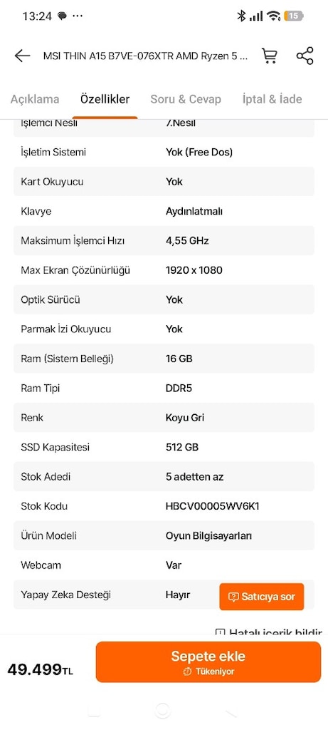 MSI THIN A15 - 4