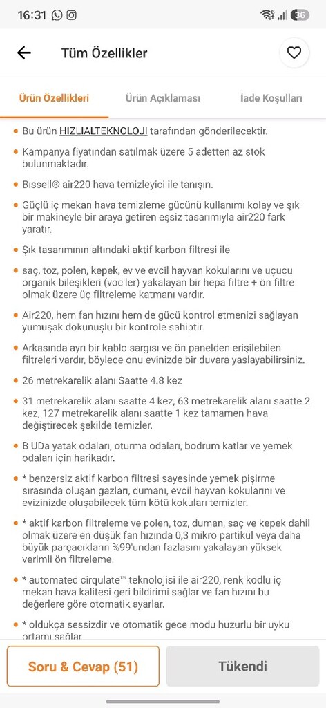 bissell air 220 hava temizleyici - 5