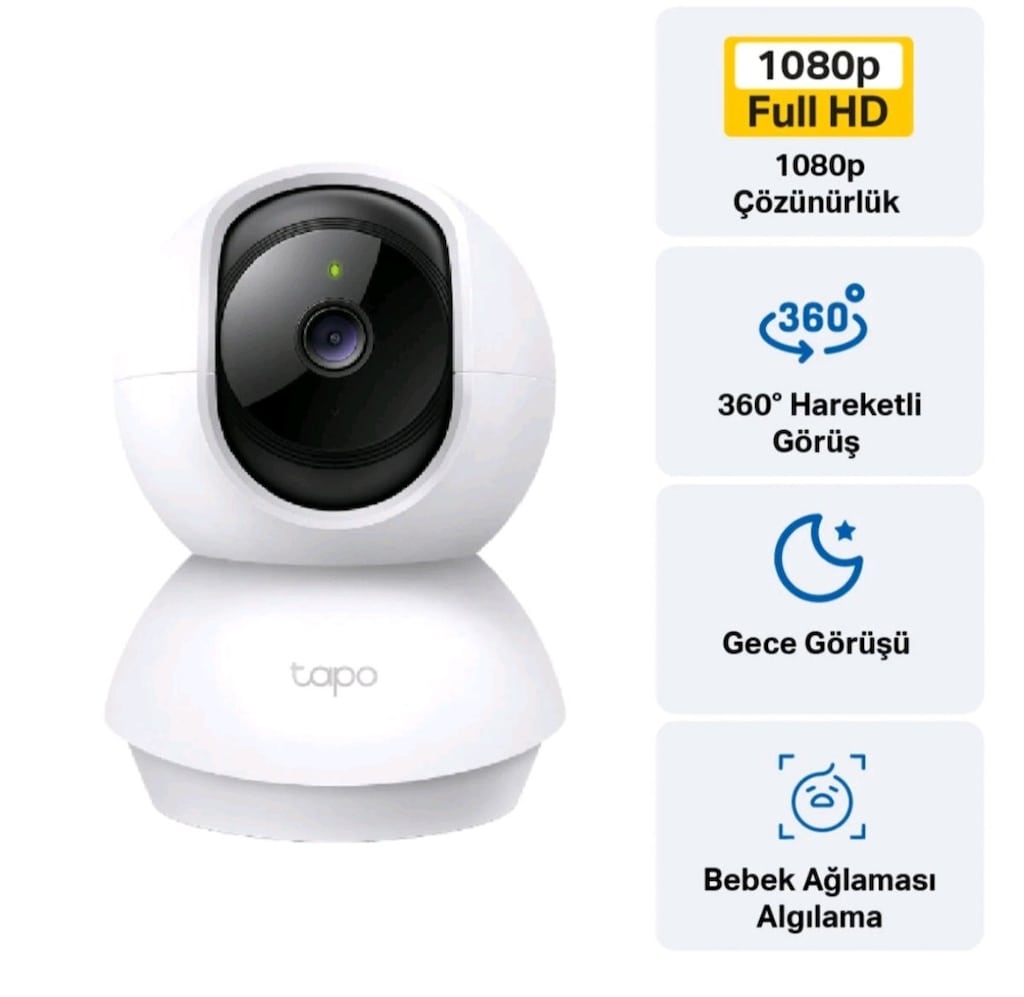 Tp-Link Tapo C200C Akıllı Wi-Fi Güvenlik Kamerası Full HD 360derece Ha