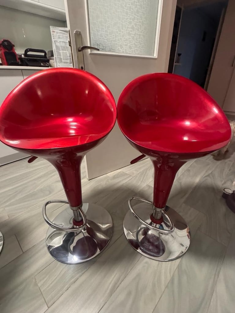 2 Adet Ayarlanabilir Bar Taburesi – Krom Ayaklı