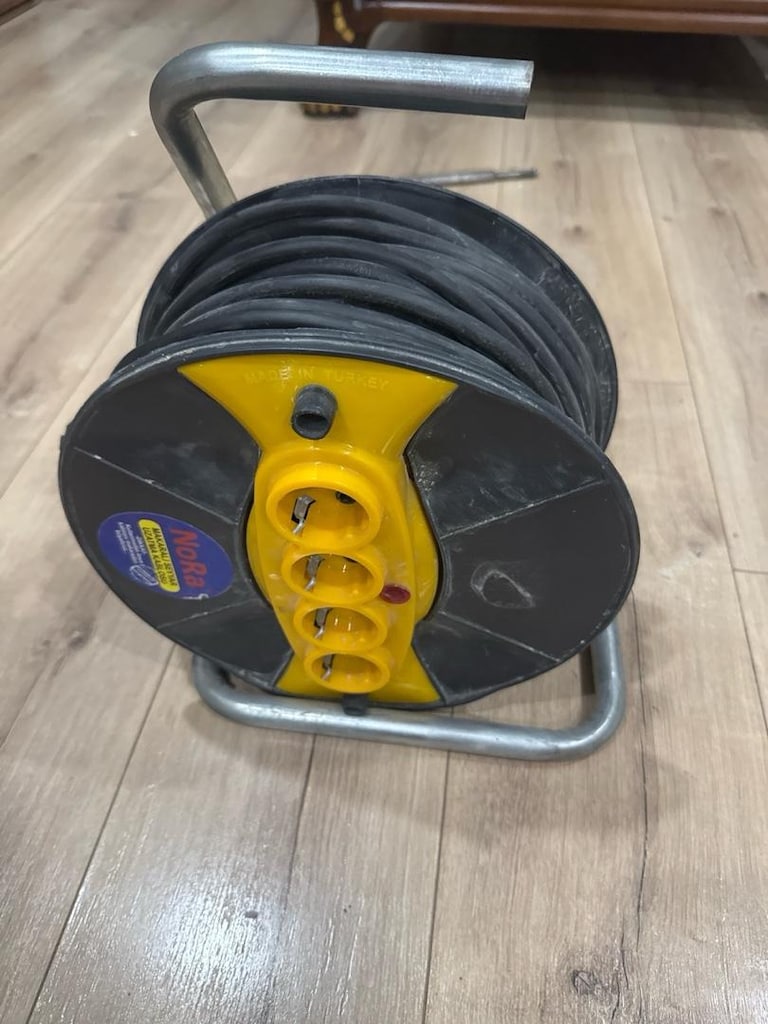 40 Metre Makaralı Seyyar Uzatma Kablosu - 4'lü Prizli Temiz - 5
