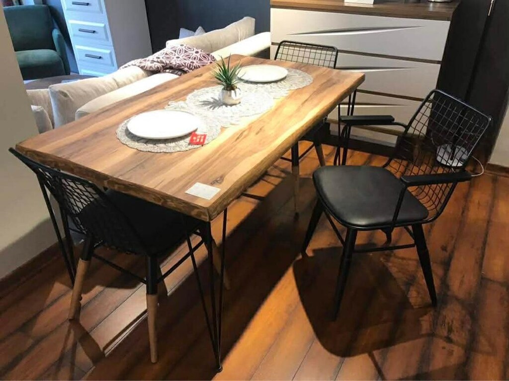 Sıfır.. Mdf Ahşap Emporio Kütük Masa Sandalye Takimi - 6