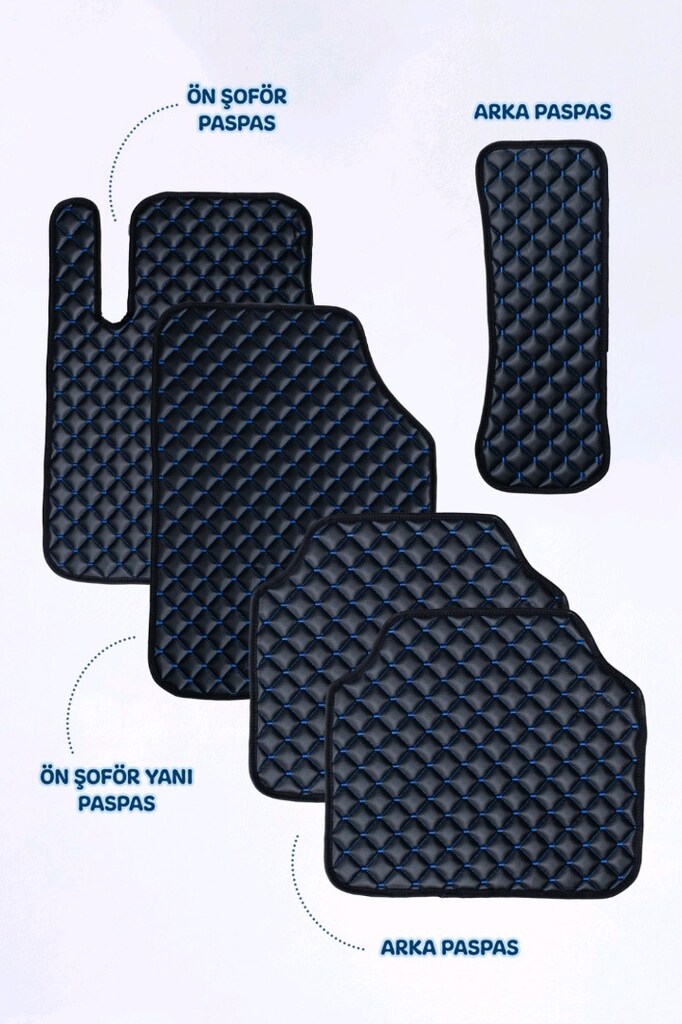Deri Kapitone Universal Oto Paspas Takımı Siyah - 2