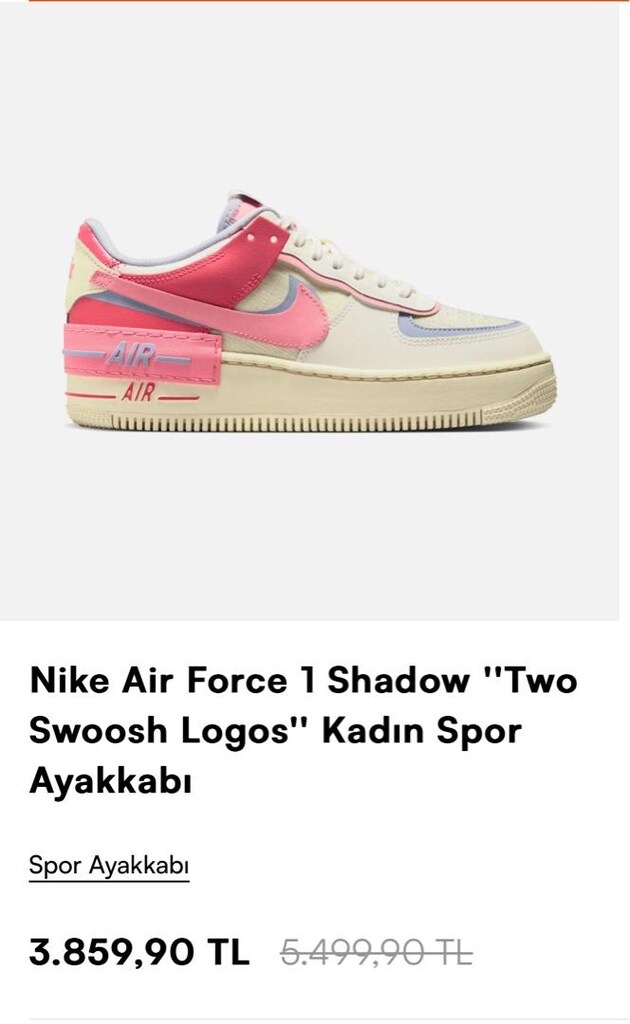 ORJİNAL 36,5 NUMARA NİKE AİR FORCE SHADOW