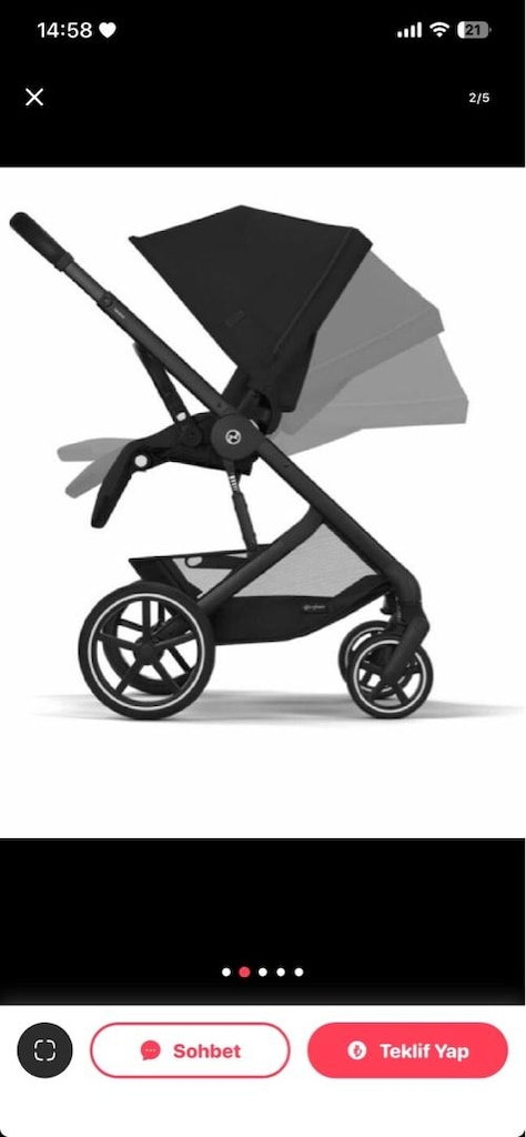 cybex balios s lux black moon black bebek arabası - 4