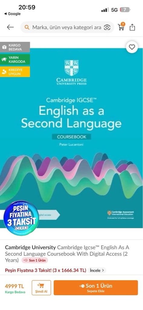 Cambridge IGCSE İngilizce İkinci Dil Çalışma Kitabı - 2
