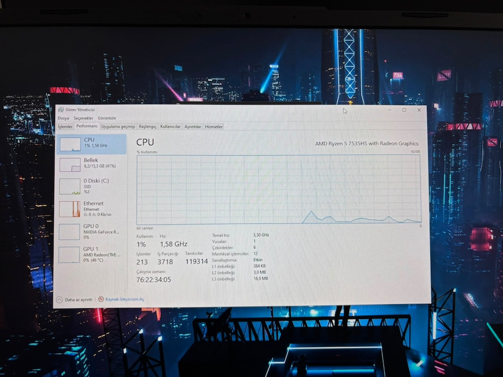 ASUS TUF Gaming A15 RTX 3050 Ryzen 5 7535HS 144Hz GARANTİLİ - 3