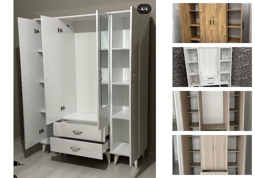 4 kapaklı elbise dolabı xeqcuaugjr - 3