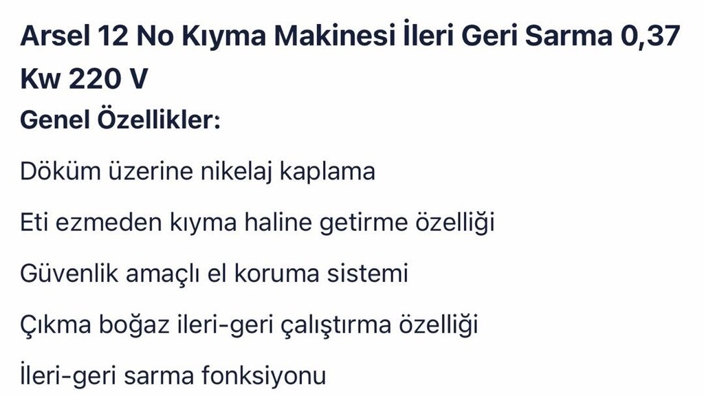 12 No 0.75 Hp Ey Kıyma Makinesi - 2