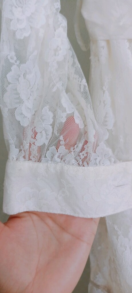 40 Beden Romantik Vintage Dantel Nikah Elbisesi / Dış Çekim Elbisesi — görsel 7/8