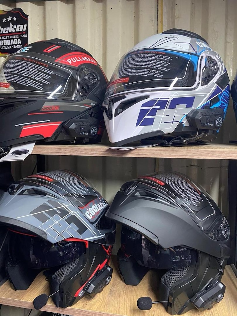 Çene açılır kask +interkom - 2