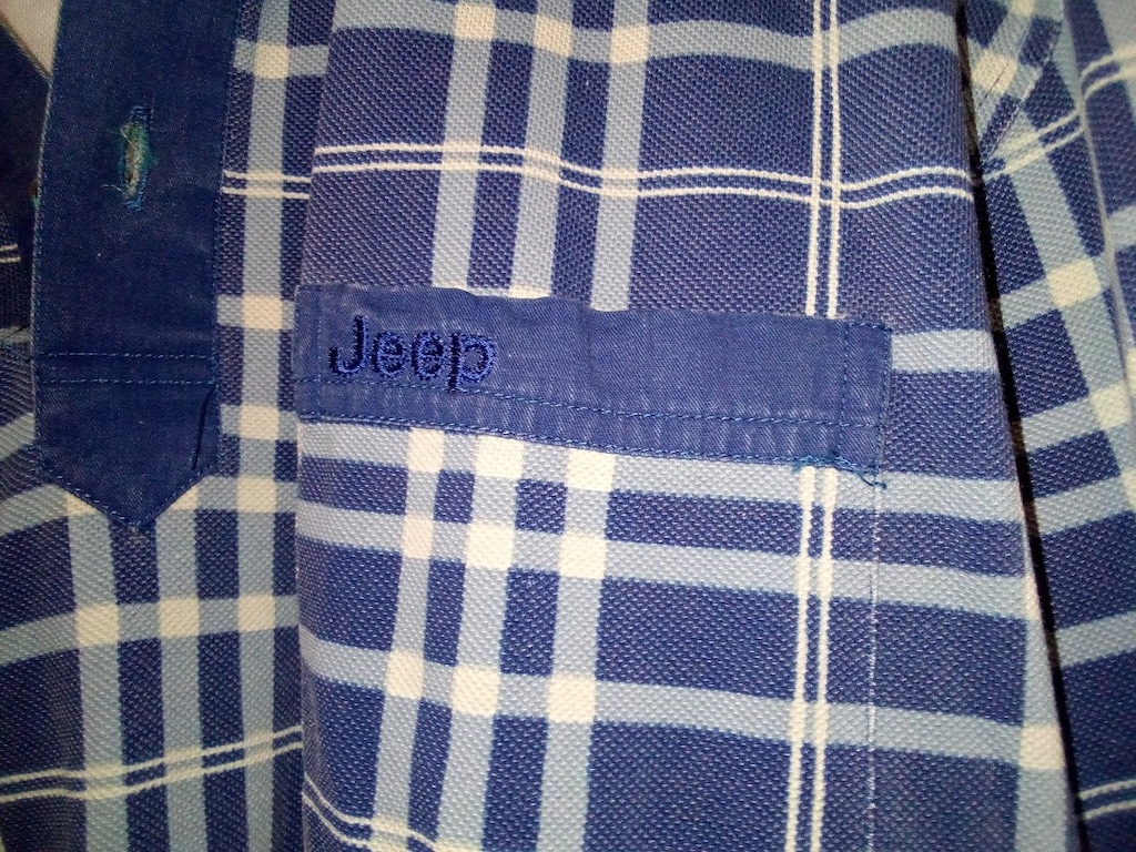 Jeep ekose mavi süveter en 55 boy 73 vintage orijinal - 6