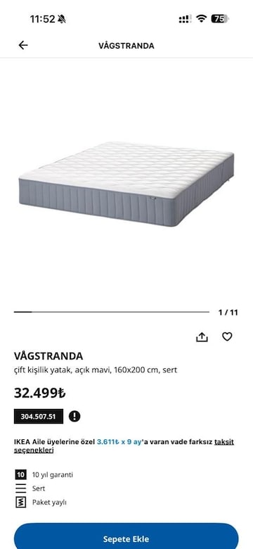 İkea Vagstranda çift kişilik yatak 160*200 - 2
