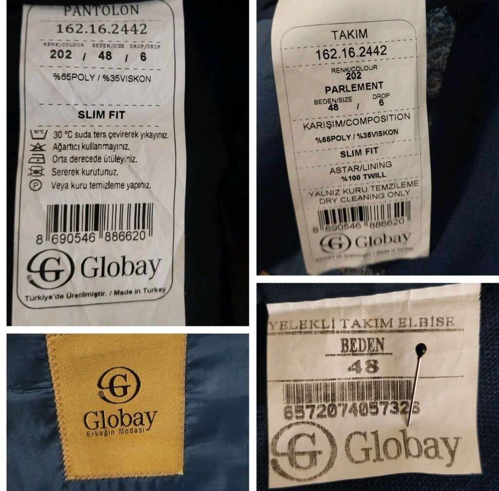 GLOBAY parlement mavi takım elbise - 8