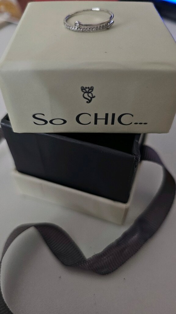 So Chic 18 ayar beyaz altın kaplama yüzük - 4