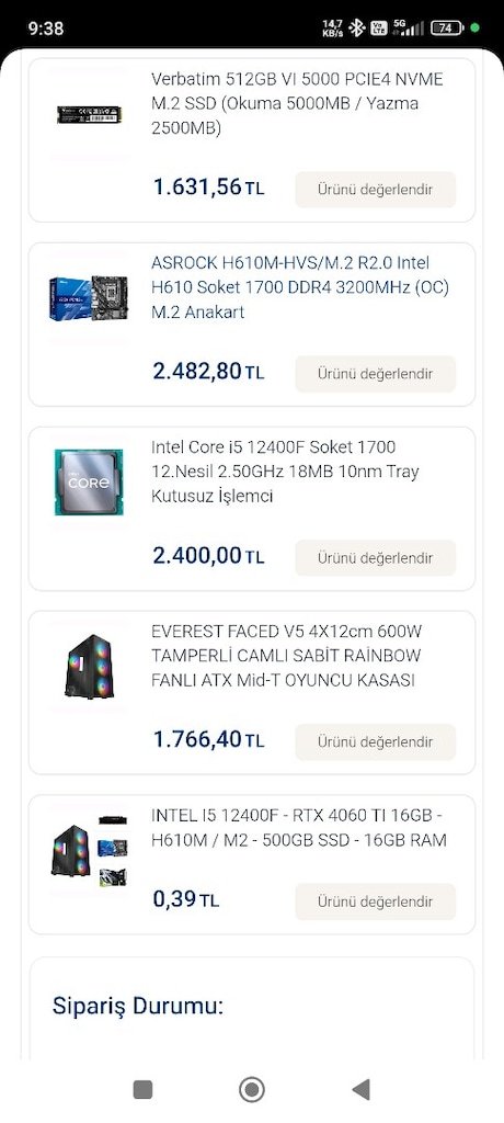 Oyuncu Bilgisayarı – RTX 4060 Ti 16 GB | i5-12400F | Çok Temiz - 2