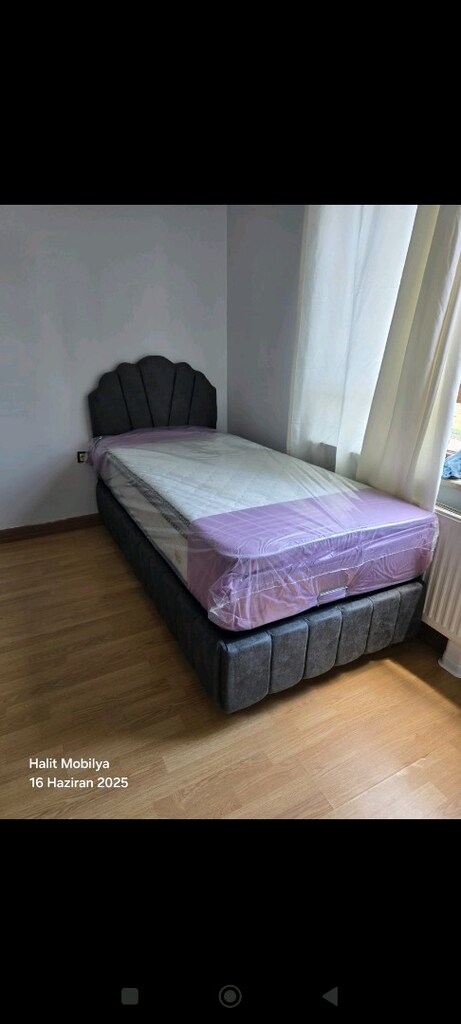 90/190 cm'lik baza Başlık petli yatak takım sandıklı baza - 6