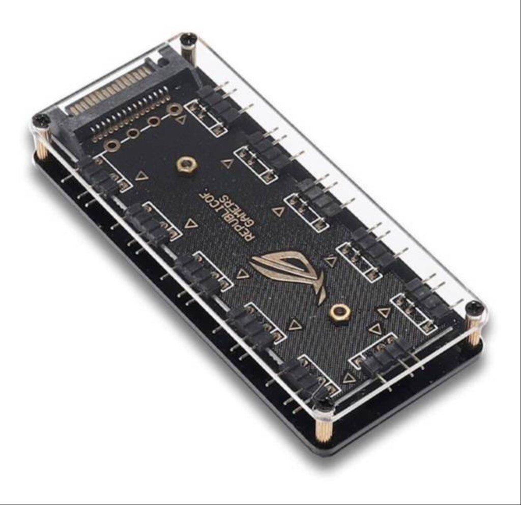 Asus ROG 3 Pin 11 Port ARGB Şerit LED 5V SATA FAN Çoklayıcı HUB - 6