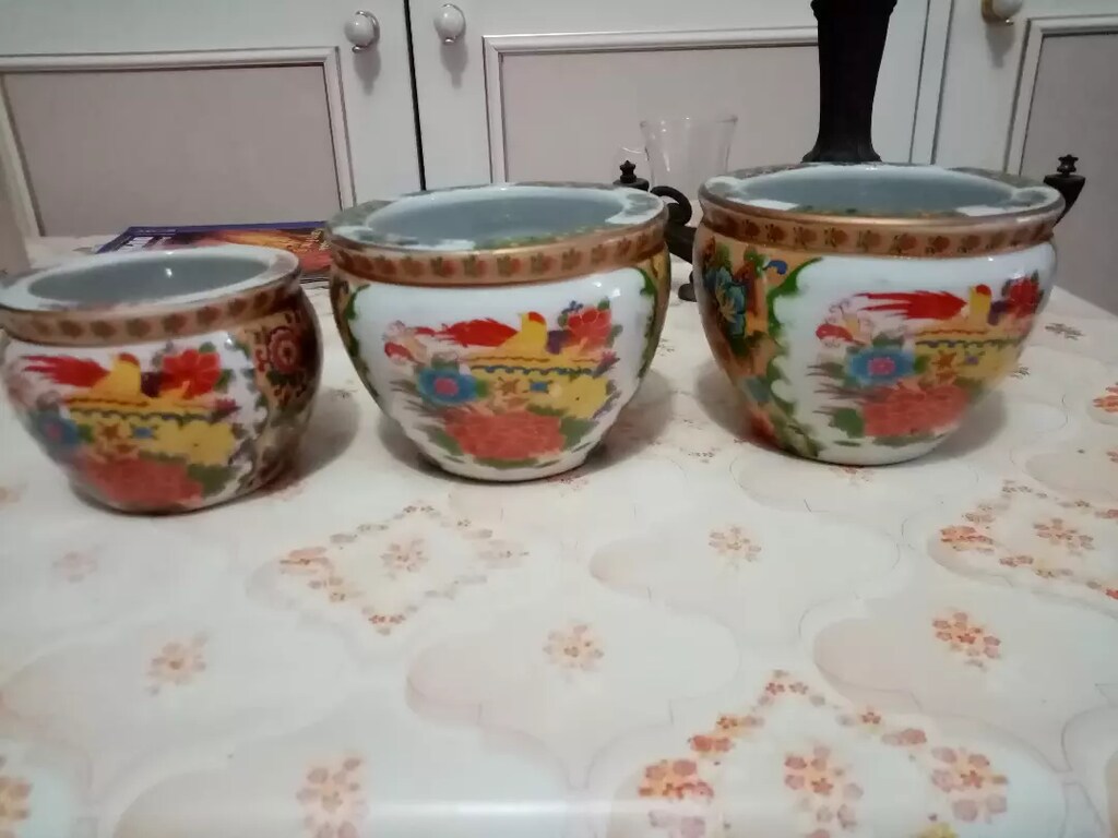 Vintage antika japon figürlü şekerlik, obje - 6