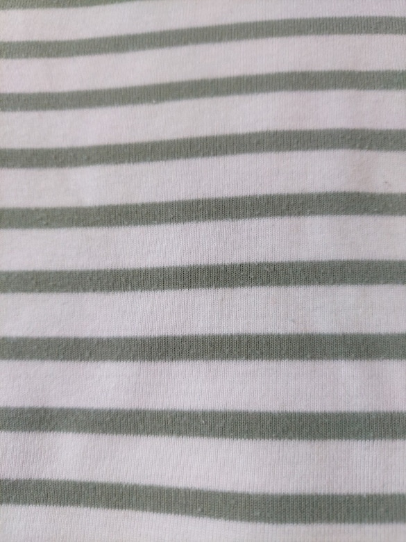 Bayan Yeşil çizgili Çizgili Crop Tişört - 4