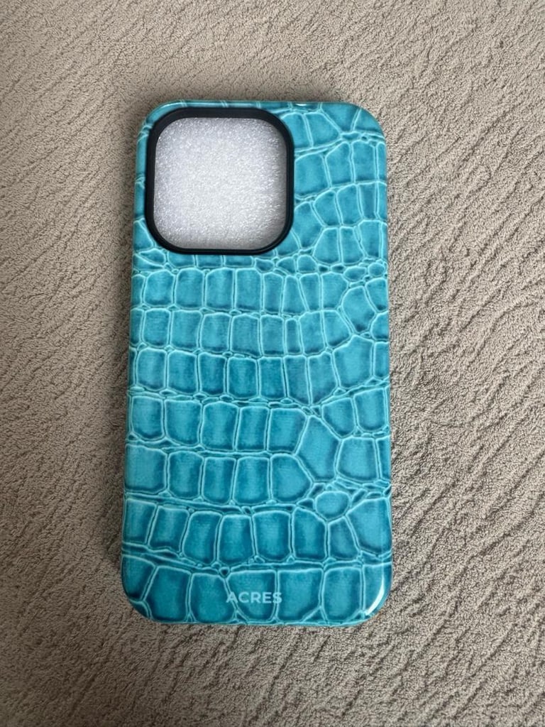 Turkuaz Crocodil Desenli Telefon Kılıfı - 2