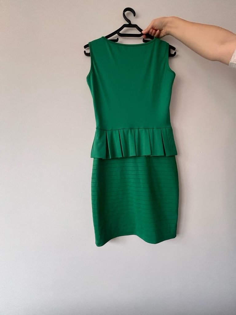 adL marka yeşil, belden peplum detaylı mini elbise - M beden - 2