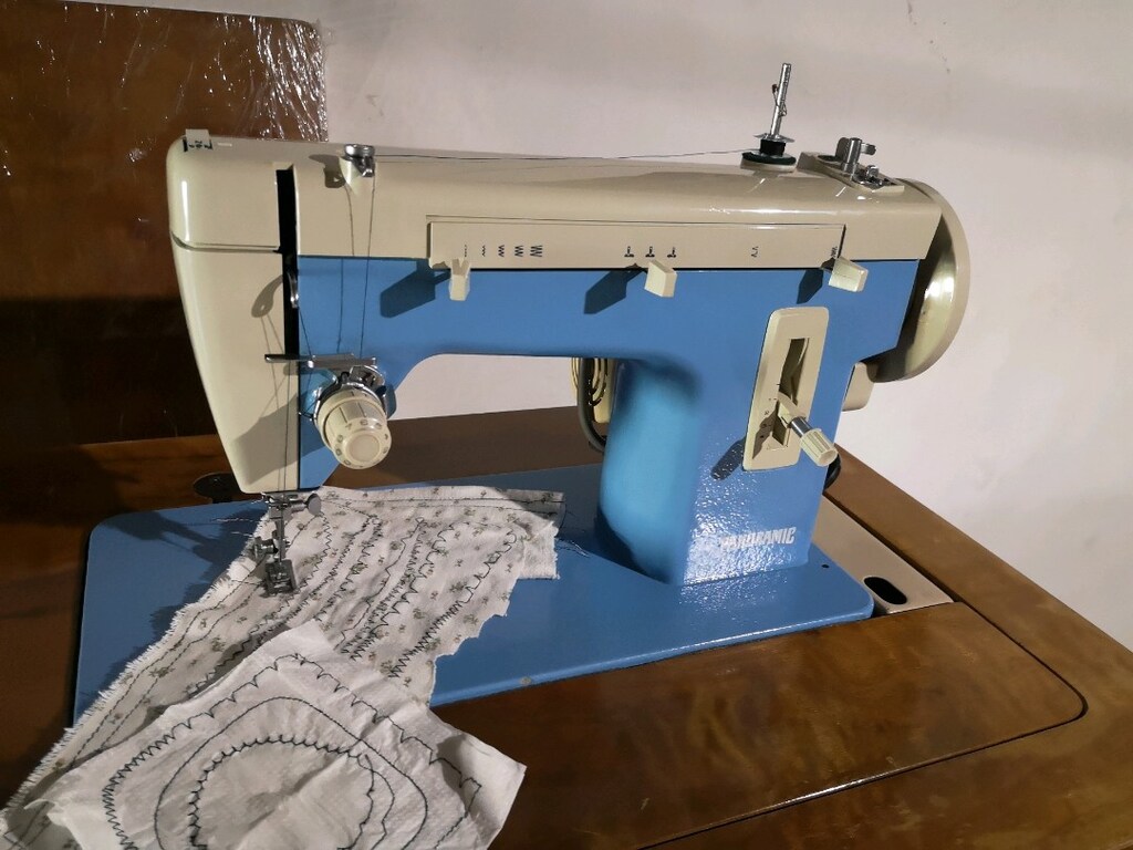 Fransız Singer Merritt Panoramic ev tipi dikiş makinesi Tam devir - 19