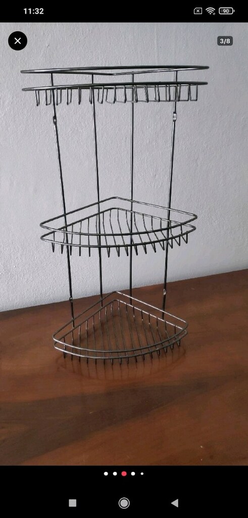 Üç katlı metal köşe rafı - 3