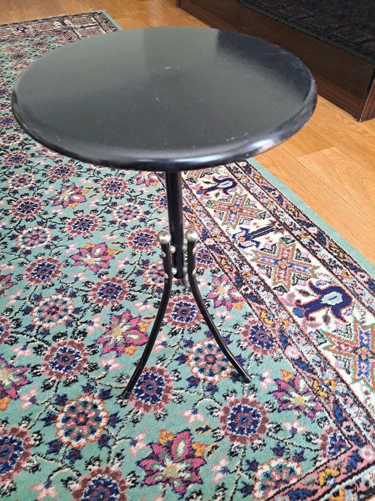 siyah metal fiskos sehpa 55 cm 30 cm - 2