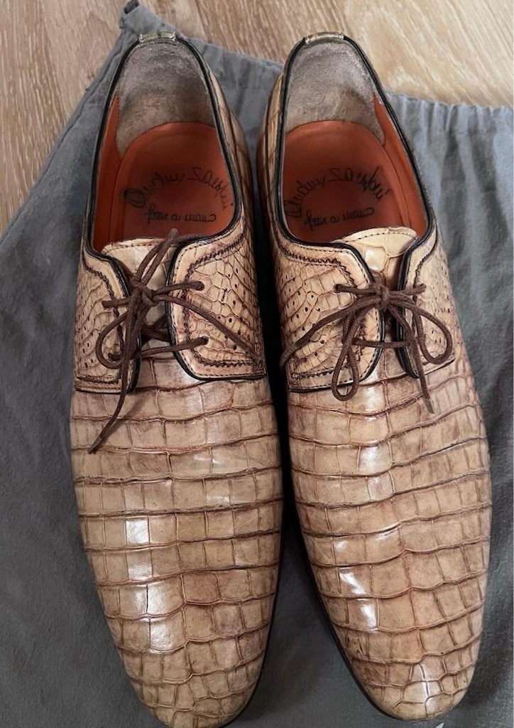 SANTONI. timsah deri el yapım özel üretim erkek ayakabısı - 8